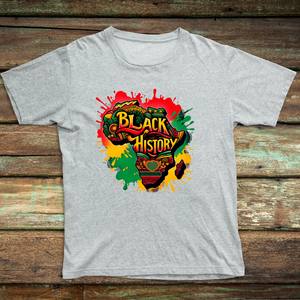 Black History Juneteenth- Adult unisex short sleeve white crew 100% cotton with quality screen print design..