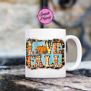 In Love with Fall Mug - 15 oz. white stoneware mug with sublimation