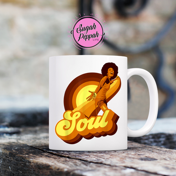 70's Soul Mug15 oz. white stoneware mug with sublimation