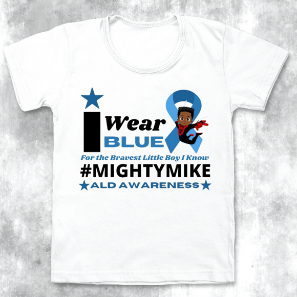 Mighty Mike Strong T-Shirt - ADULT unisex short sleeve white crew 100% cotton with custom design